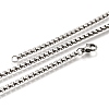 Non-Tarnish 304 Stainless Steel Box Chain Necklaces NJEW-O110-05I-P-3