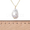 Natural Baroque Pearl Keshi Pearl Pendant Necklaces NJEW-JN06083-4