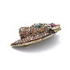 Horse's Head Alloy Rhinestone Brooches JEWB-E041-18AB-03-2