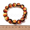 14MM Luminous Handmade Foil Glass Round Beaded Stretch Bracelets LA-CBA41F9-01A-5