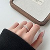 Anti-Tarnish Round Shell Pearl Cuff Ring RJEW-Q813-05P-2