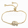 Adjustable Brass Micro Pave Cubic Zirconia Slider Bracelets BJEW-E317-39A-G-1