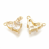 Brass Cubic Zirconia Charms X-KK-S340-12G-07-2