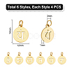 24Pcs 6 Styles 304 Stainless Steel Charms STAS-UN0048-91-3