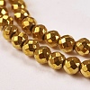 Electroplate Non-magnetic Synthetic Hematite Beads Strands X-G-J169B-4mm-04-3