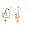Brass Micro Pave Clear Cubic Zirconia Earring Findings KK-T062-231G-NF-3