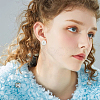 20Pcs 925 Sterling Silver Round Flat Pad Stud Earring Findings DIY-BBC0001-81-6