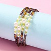 Plastic Imitation Pearl & Glass Round Beaded Long Necklaces for Women NJEW-A045-06-4