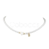 Brass Micro Pave Grade AAA Cubic Zirconia Letter Pendant Necklaces NJEW-JN04771-02-1