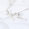1 Pair Brass Stud Earrings EJEW-LP0007-081-3