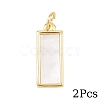 2Pcs Natural Shell Rectangle Pendants KK-YW0003-77-1