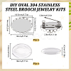 DIY Oval 304 Stainless Steel Brooch Jewelry Kits DIY-SC0026-71-2