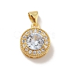Brass Micro Pave Cubic Zirconia Pendants KK-B059-30G-1