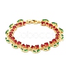 Cherry Brass Micro Pave Cubic Zirconia Chain Bracelets BJEW-L703-01A-G-4