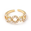 Clear Cubic Zirconia Infinity Open Cuff Ring with Acrylic Pearl KK-E060-19G-2
