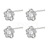 SHEGRACE Brass Micro Pave Cubic Zirconia Stud Earrings XGRQ4N865-721P-1