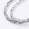 Half Plated Faceted Rondelle Electroplate Glass Bead Strands X-EGLA-D020-3x2mm-15-3