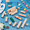 20Pcs 4 Style Round Wooden Sticks WOOD-NB0002-16B-4
