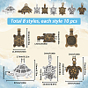 SUNNYCLUE 80Pcs 8 Style Tibetan Style Alloy Pendants FIND-SC0007-31-2