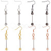 4 Pairs 4 Colors Iron Dangle Earring Findings EJEW-SC0010-91-1