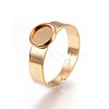 Ion Plating(IP) Adjustable 201 Stainless Steel Finger Rings Components STAS-G187-01G-6mm-1-2