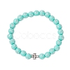 Acrylic Round with Cross Beads Stretch Bracelets BJEW-JB11941-3