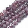Natural Lepidolite/Purple Mica Beads Strands G-G770-04A-8mm-1