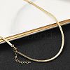 Brass Flat Snake Chain Necklace NJEW-R260-01G-2