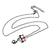 Alloy Siam Rhinestone Dragon Sword Pendant Necklaces NJEW-V005-03AS-2
