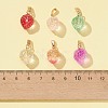 24Pcs 6 Style Transparent Spray Painted Glass Pendants GLAA-FS0001-33-4