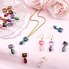 16Pcs 8 Colors Cat Shape Glass Pendants PALLOY-BM00024-4