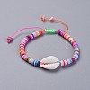 Handmade Polymer Clay Heishi Beads Kids Braided Bracelets BJEW-JB04317-2
