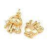 Brass Micro Pave Clear Cubic Zirconia Charms KK-Q085-03A-G-2