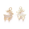 Brass Charms X-ZIRC-L087-017G-2