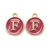 Golden Plated Alloy Enamel Charms ENAM-S118-08F-1