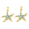 Brass Micro Pave Sky Blue Cubic Zirconia Pendants CU-CBA6938-05G-06-1