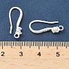 Brass Clear Cubic Zirconia Earring Hooks KK-H532-23S-3
