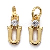 Brass Micro Pave Clear Cubic Zirconia Pendants ZIRC-Z011-35U-1