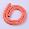 Flat Round Handmade Polymer Clay Beads CLAY-R067-8.0mm-14-3