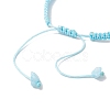 Adjustable Rhombus Natural Gemstone Braided Bracelets for Women BJEW-JB10993-01-4