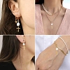 12Pcs Natural Cultured Freshwater Pearl & 201 Stainless Steel Pendants PALLOY-YW00147-6