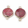 Electroplate Natural Regalite/Imperial Jasper/Sea Sediment Jasper Links connectors G-S329-020E-2