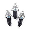 Synthetic Blue Goldstone Faceted Pointed Bullet Big Pendants G-H076-02P-04-1