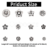 120Pcs 12 Styles Tibetan Style Alloy 3D Flower Beads FIND-YW0009-60-3