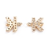 Brass Micro Pave Cubic Zirconia Letter Links X-ZIRC-I042-16G-K-2