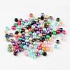 Mixed Pearlized Glass Pearl Round Beads X-HYC002-3