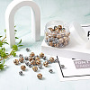 100Pcs 2 Patterns Printed Natural Wooden Beads WOOD-BY0001-01-6