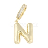Brass Micro Pave Clear Cubic Zirconia Pendants KK-M289-01N-G-1