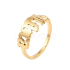 Ion Plating(IP) 304 Stainless Steel Constellation Open Cuff Ring for Women RJEW-C097-01G-11-1