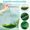 1Pc Leaf Iron Bird Hanging Feeder Tray AJEW-GA0007-34-3